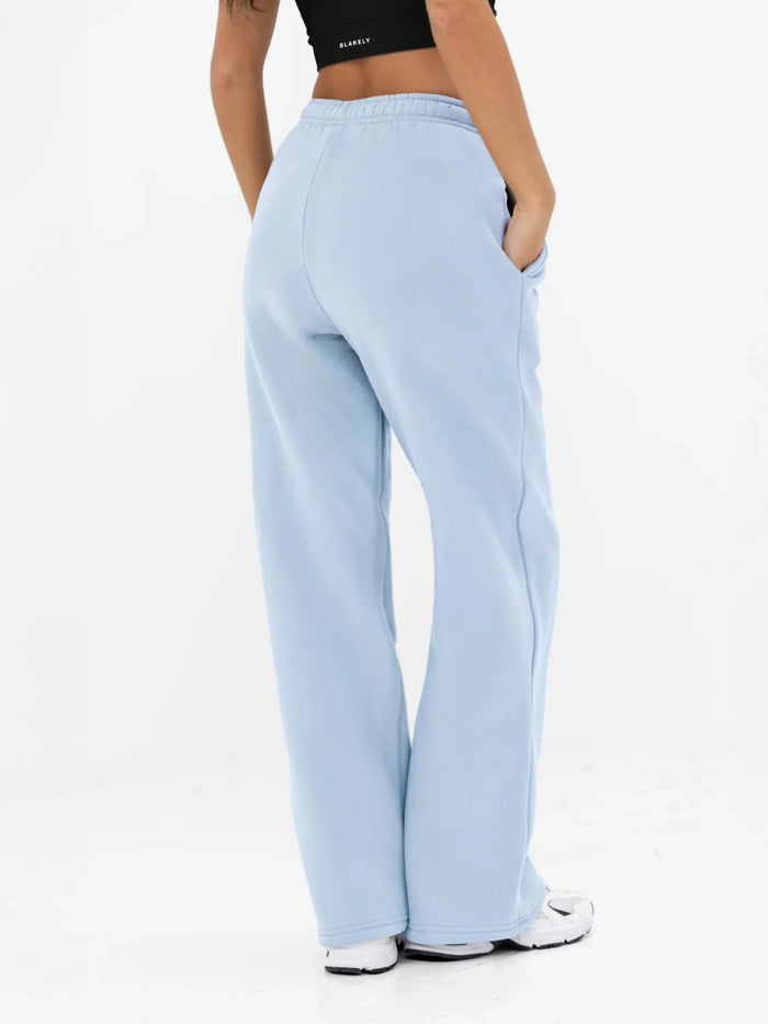 Isabel Wide Leg Sweatpants - Powder Blue