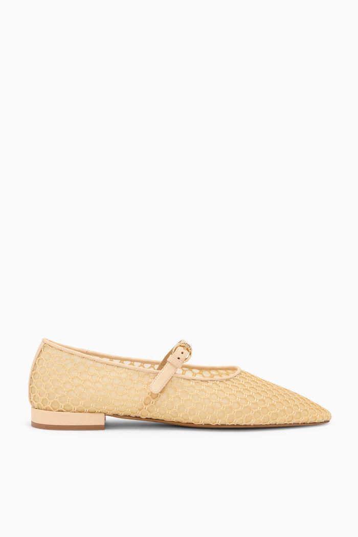Sand Mesh Isobel Ballet Flat - Side Profile | Ulla Johnson