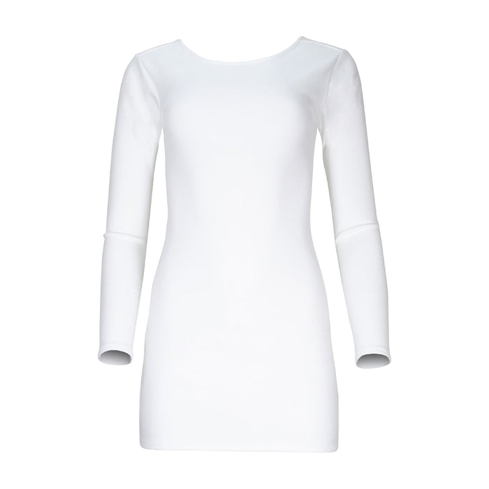Jenna Long Sleeve Open Back Cotton Mini Dress - Ivory