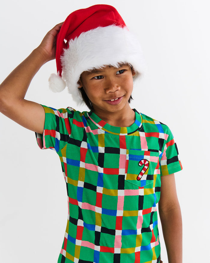 Jolly Tartan Kids Organic Cotton Short Sleeve Tee & Short Pyjama Set