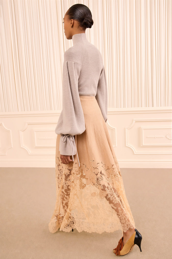 Josina Lace Midi Skirt - Almond