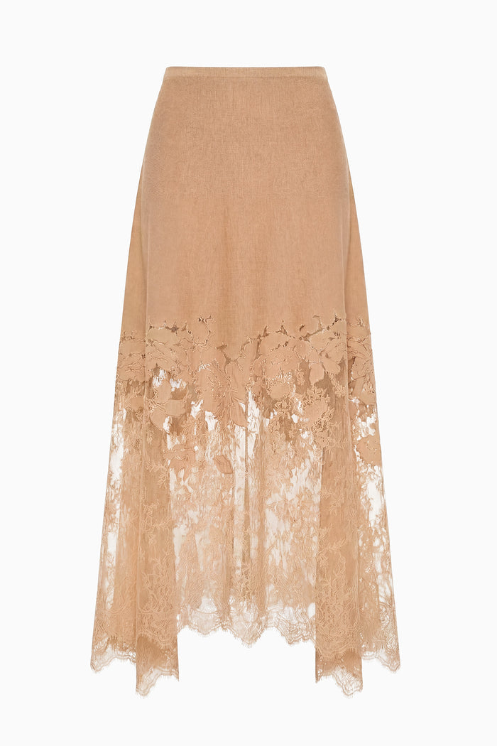 Josina Lace Midi Skirt - Almond