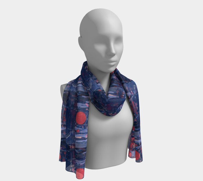 "Joy" Long Scarf (Blue, Pink)