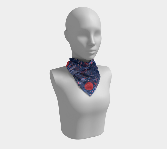 "Joy" Square Scarf (Blue, Pink)