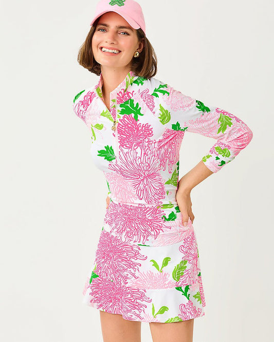 Lilly Pulitzer - Justine Half Zip Upf 50 Plus - Resort White Lil Go With The Flow