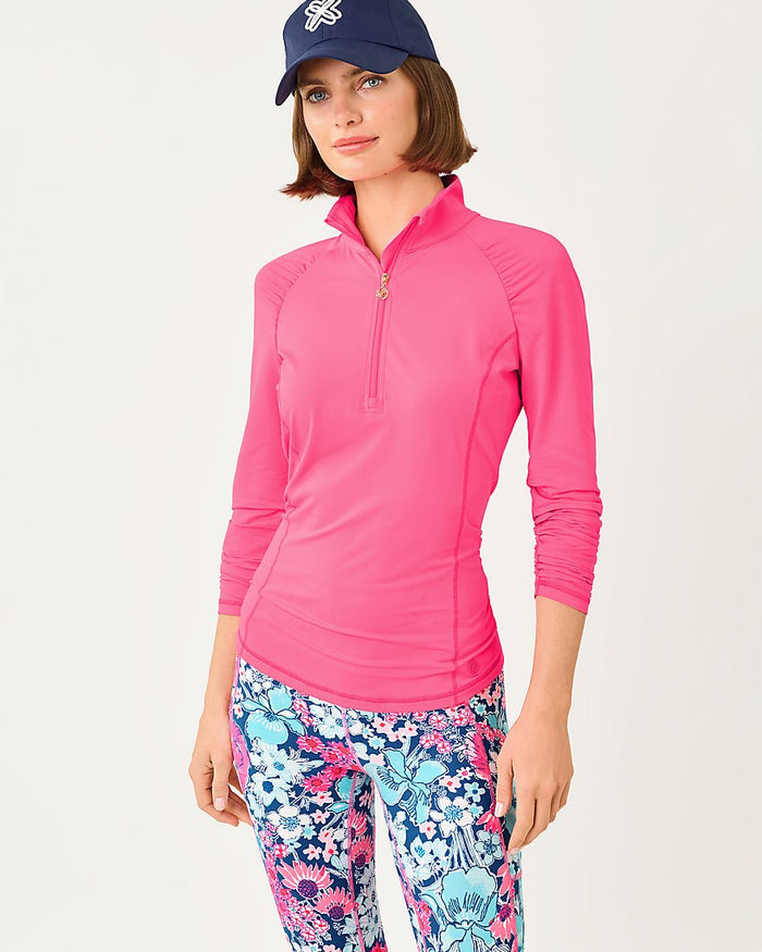 Lilly Pulitzer - Justine Half Zip Upf 50 Plus - Cherry Blossom Pink