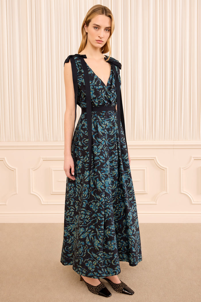 Karina Cotton Bow Dress - Midnight