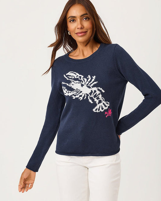 Lilly Pulitzer - Kellyn Sweater - Low Tide Navy Nautical Lobster Jacquard