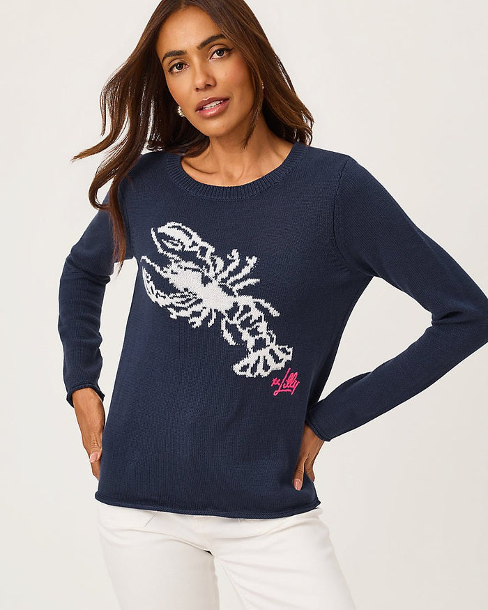 Lilly Pulitzer - Kellyn Sweater - Low Tide Navy Nautical Lobster Jacquard