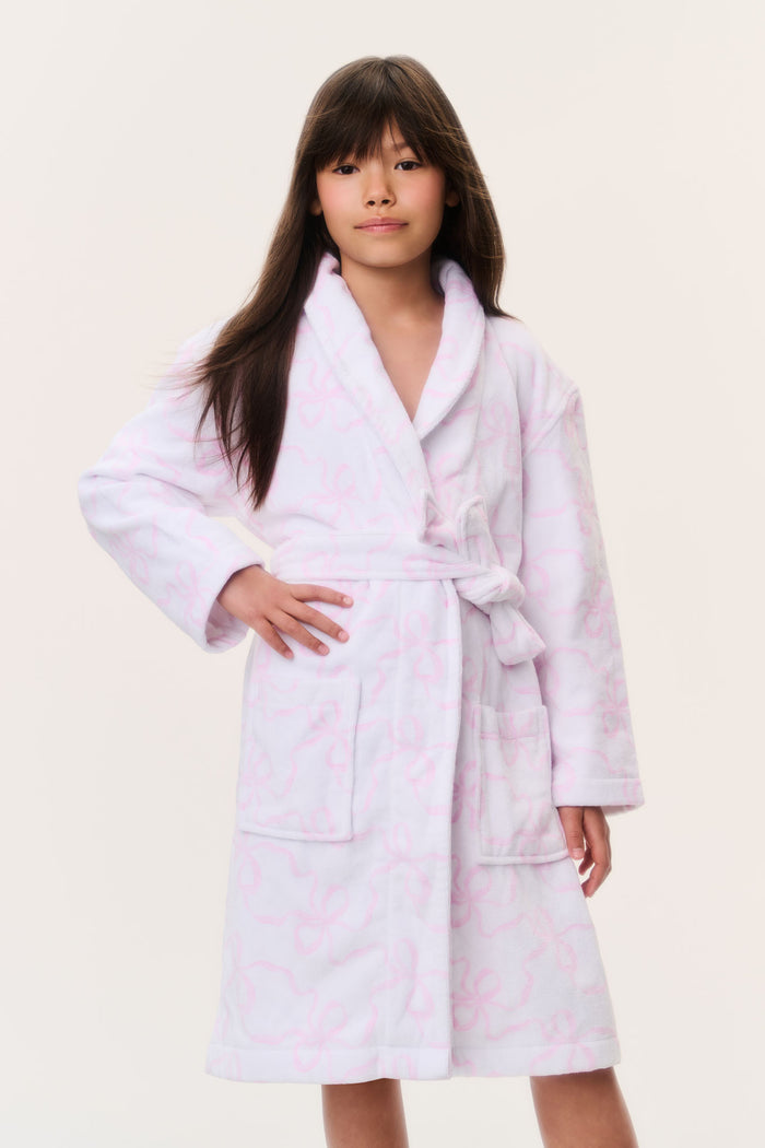 Kids Cotton Bath Robe - PINK BONNET