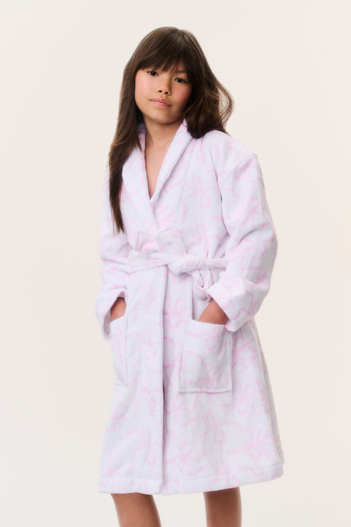 Kids Cotton Bath Robe - PINK BONNET