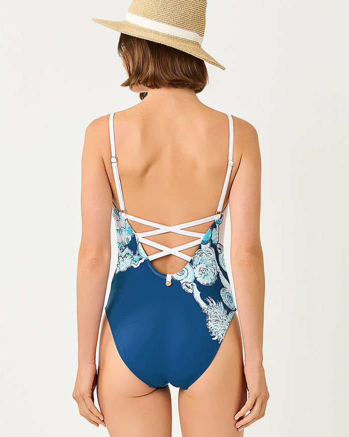 Lilly Pulitzer - Klynn One Piece Swimsuit - Resort White Shell Shine