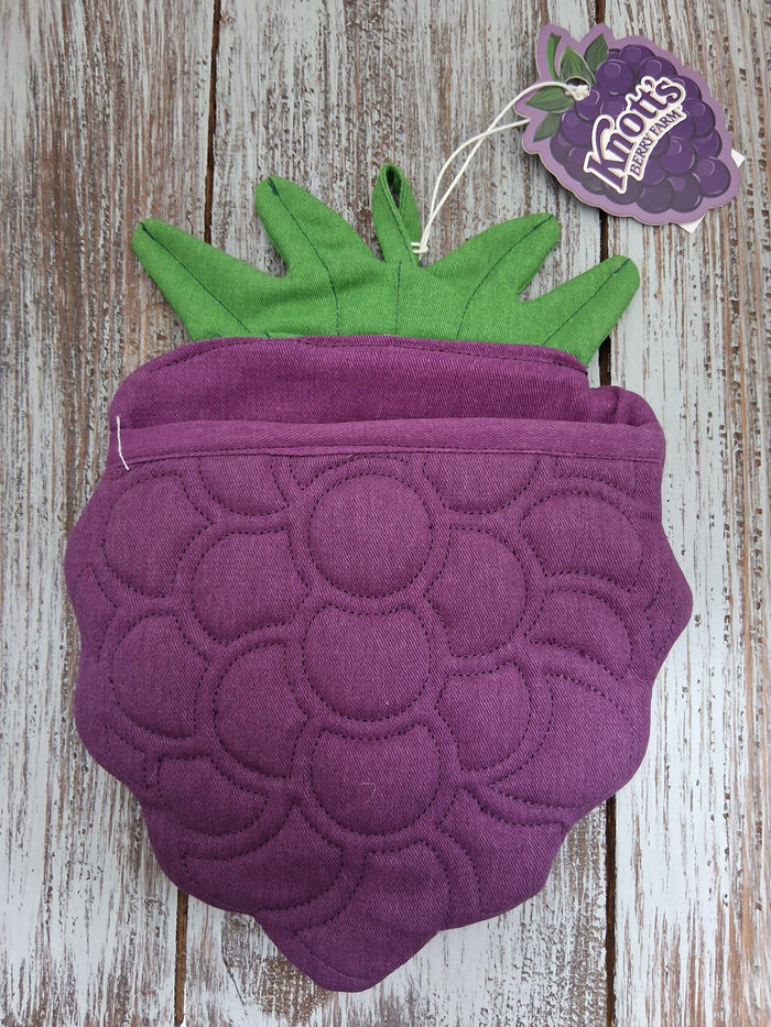 KNOTT'S BERRY FARM BOYSENBERRY POT HOLDER WITH POCKET 8IN