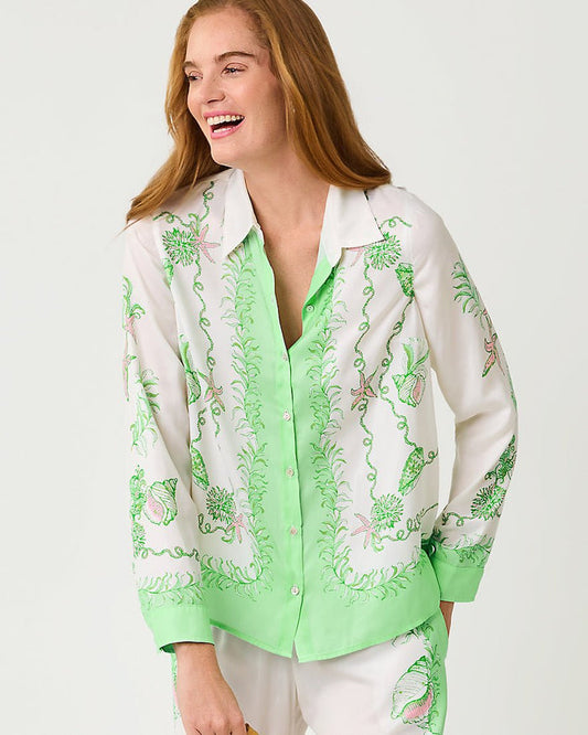 Lilly Pulitzer - Koko Button Down Top - Resort White Ship To Shore