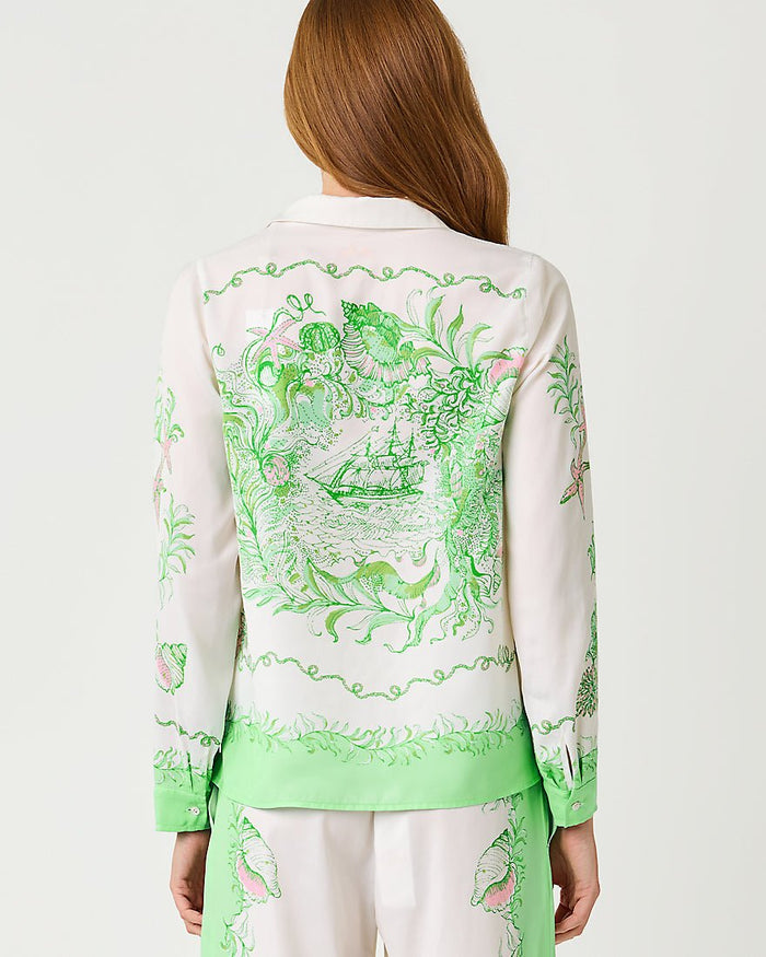 Lilly Pulitzer - Koko Button Down Top - Resort White Ship To Shore