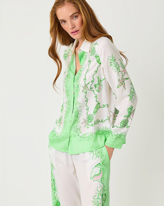 Lilly Pulitzer - Koko Button Down Top - Resort White Ship To Shore