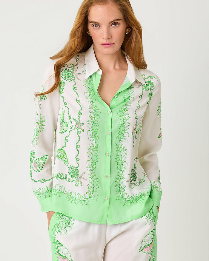 Lilly Pulitzer - Koko Button Down Top - Resort White Ship To Shore