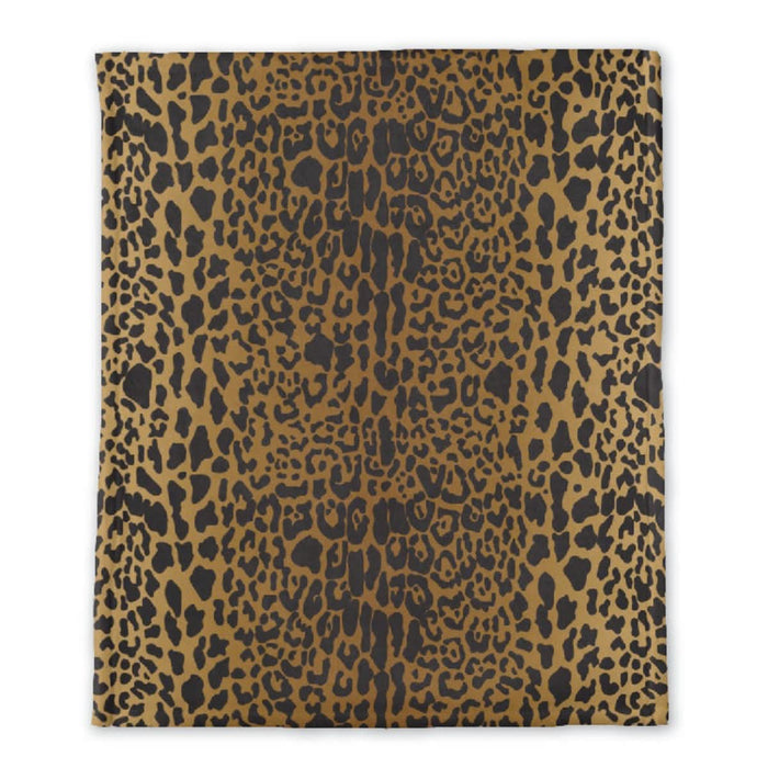 The Lady Leopard Minky Blanket is a rectangular, ultra-soft 100% microfiber polyester throw with a realistic leopard spot pattern in brown, tan, and black on a light background, mimicking natural animal fur.