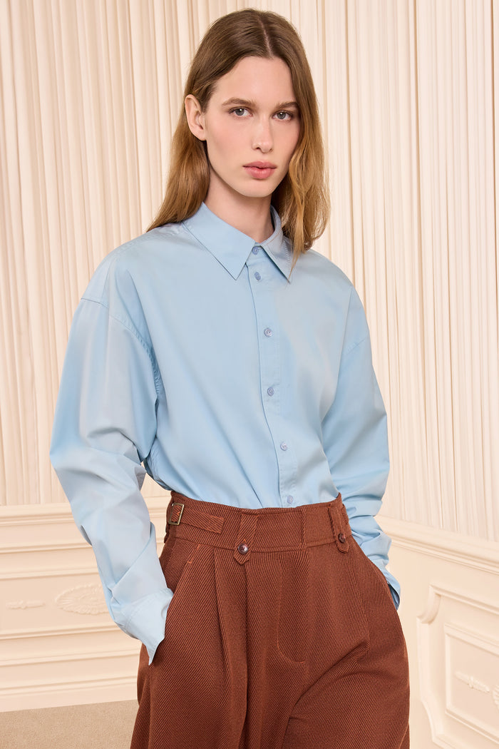 Laia Long Sleeve Cotton Blouse - Heron