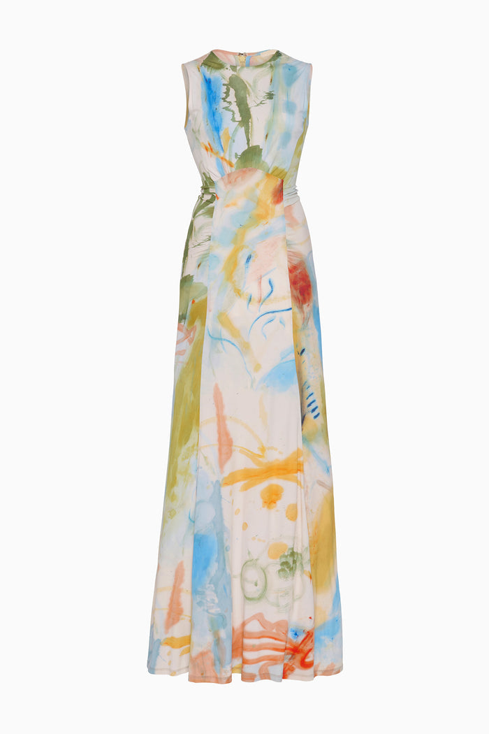 Sleeveless Abstract Print Maxi Dress - Flat Lay | Ulla Johnson