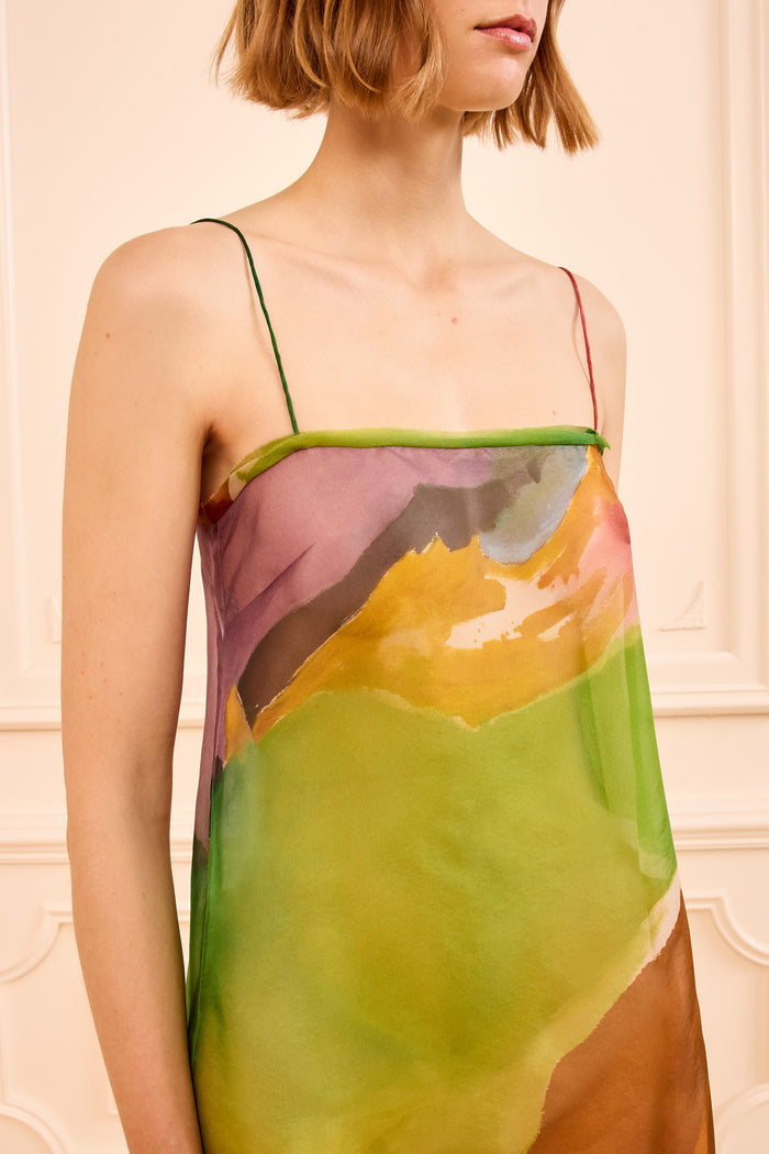 Multicolor Organza Landscape Dress - Bodice Detail | Ulla Johnson