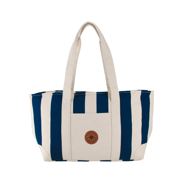 Large Striped Canvas Tote