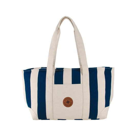 Large Striped Canvas Tote
