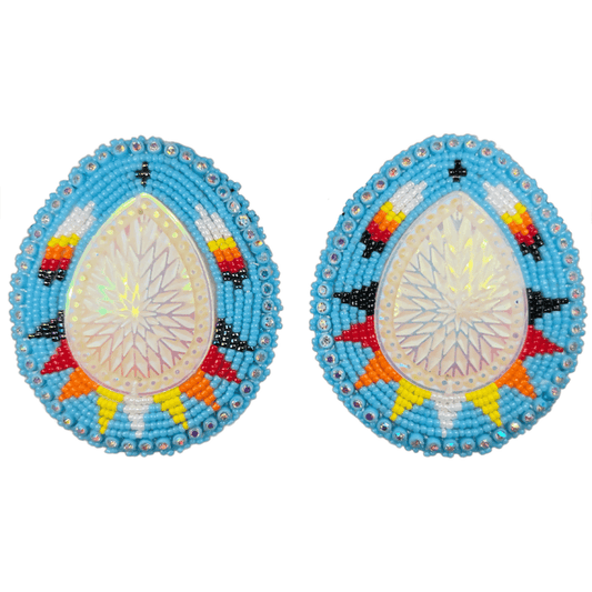 Large Teardrop - Glam Earrings feature intricate beadwork and vibrant colors for a stunning look.