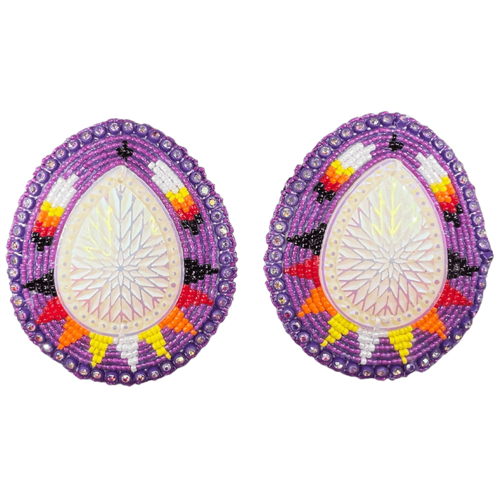 Large Teardrop - Glam Earrings with vibrant beadwork and teardrop design for a stylish statement.