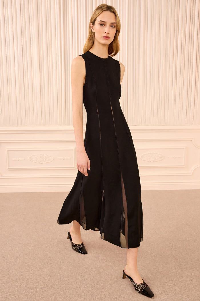 Laure Sleeveless Midi Dress - Noir
