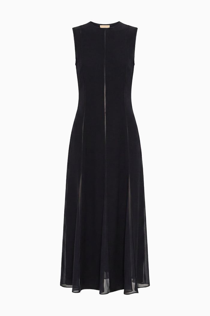 Laure Sleeveless Midi Dress - Noir