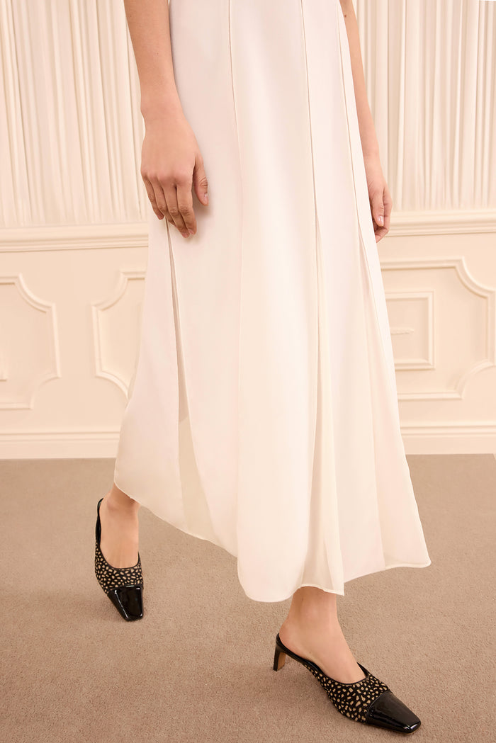 Laure Sleeveless Midi Dress - Pearled Ivory