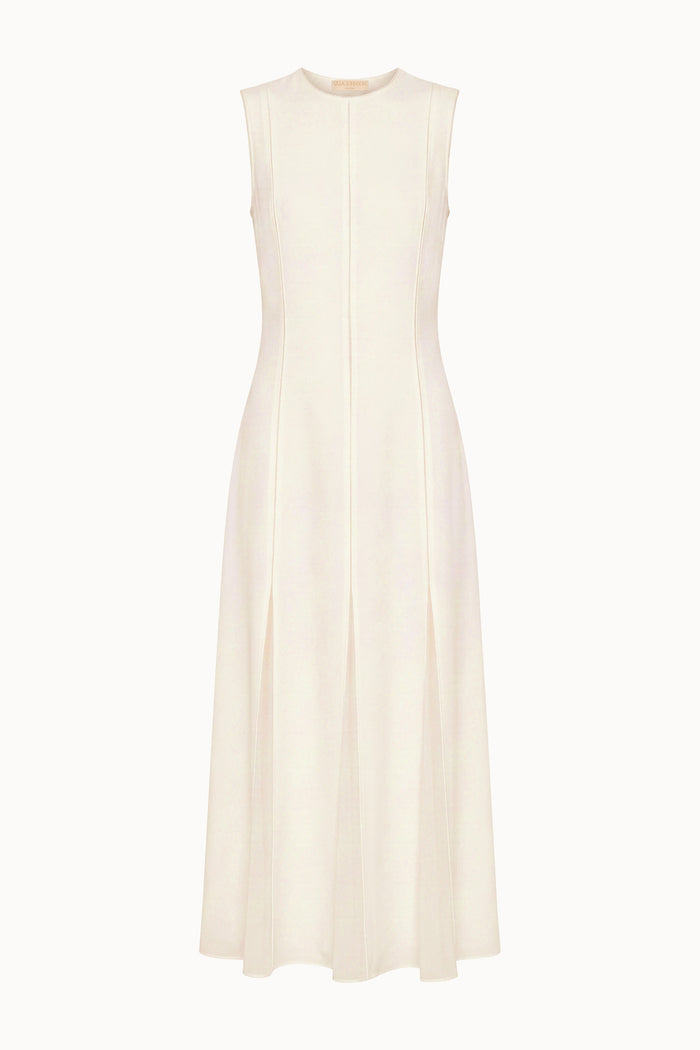 Laure Sleeveless Midi Dress - Pearled Ivory