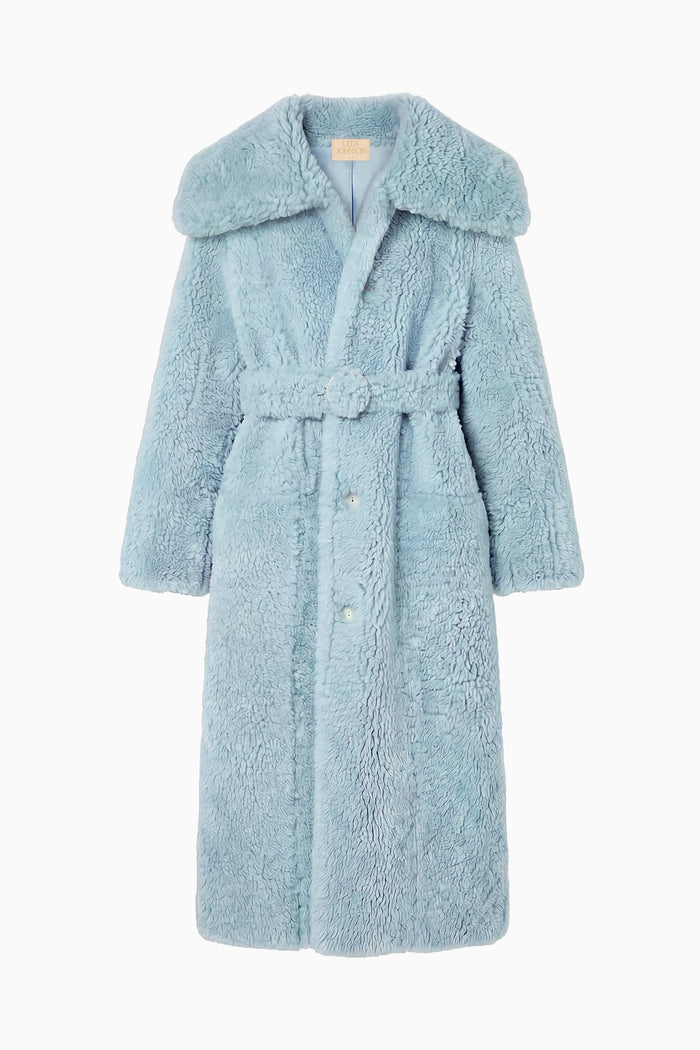 Laureline Reversible Shearling Coat - Turquoise