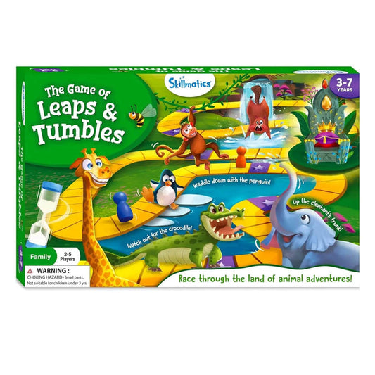 The game of leaps and tumbles board game with animals theme