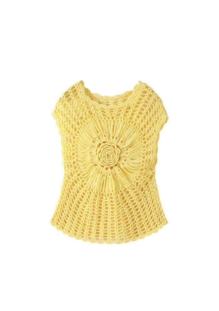 Lemon Cora Crochet Top