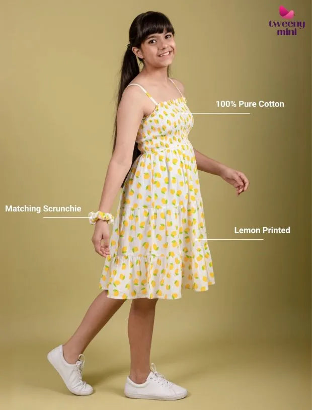 Lemon Printed Pure Cotton Girls Nightsuit -Tweeny Mini