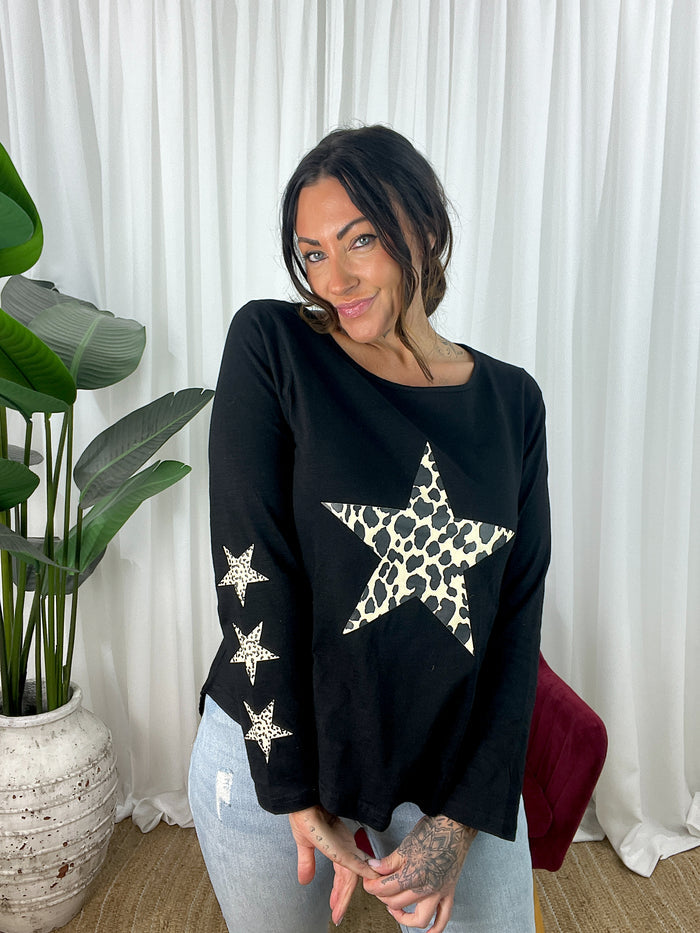 Leopard Star Long Sleeve Tee (EOFY SALE)