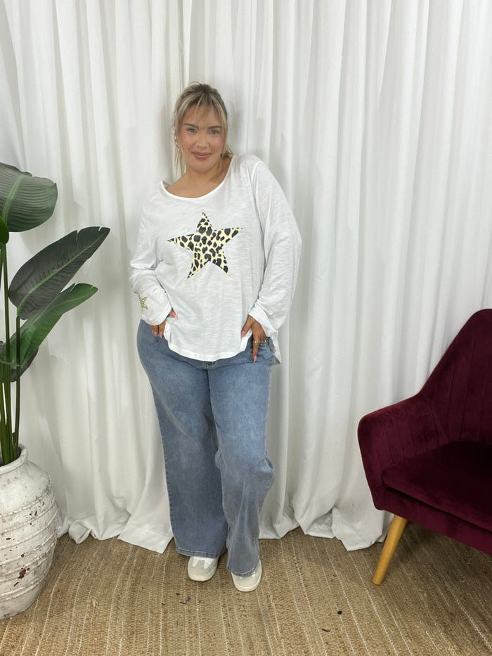 Leopard Star Long Sleeve Tee (EOFY SALE)