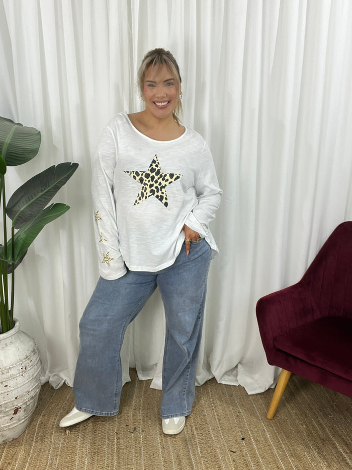 Leopard Star Long Sleeve Tee (EOFY SALE)