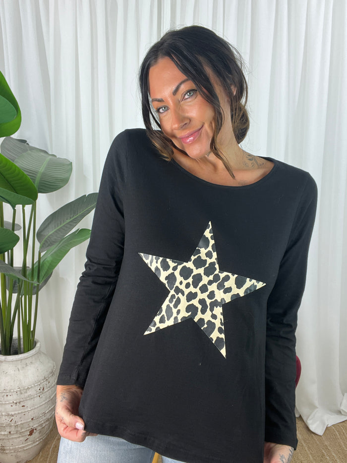 Leopard Star Long Sleeve Tee (EOFY SALE)