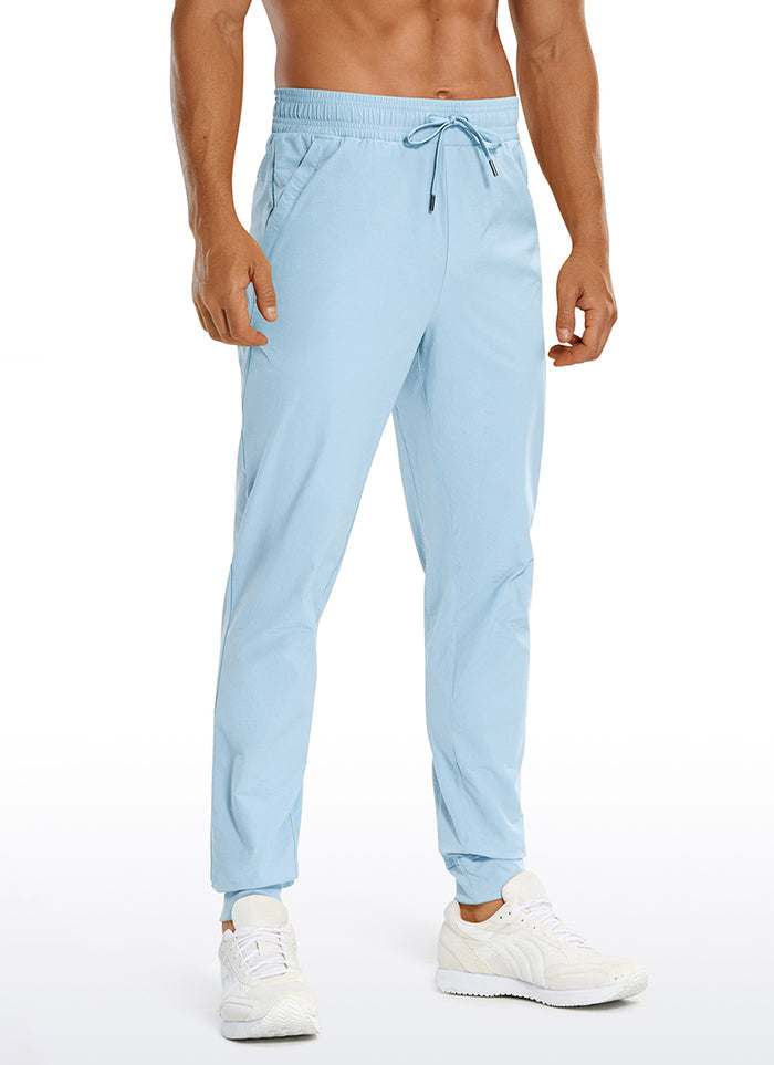 CRZ YOGA Men's Causul Relaxed Fit Lightweight Joggers Zip Pockets 29'' Chambray Blue