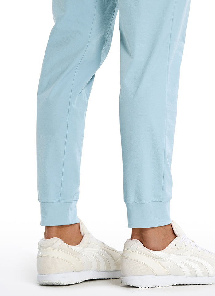 CRZ YOGA Men's Causul Relaxed Fit Lightweight Joggers Zip Pockets 29'' Chambray Blue