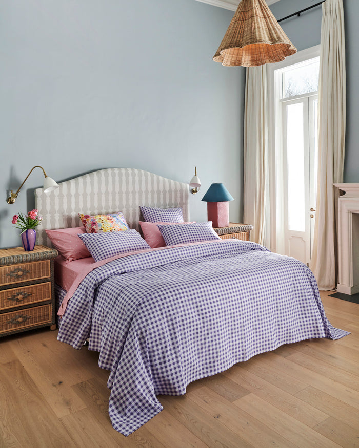 Lilac Gingham Organic Cotton Quilt Cover (US)