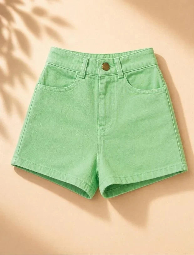 Denim Shorts Lime Green -Tweeny Mini