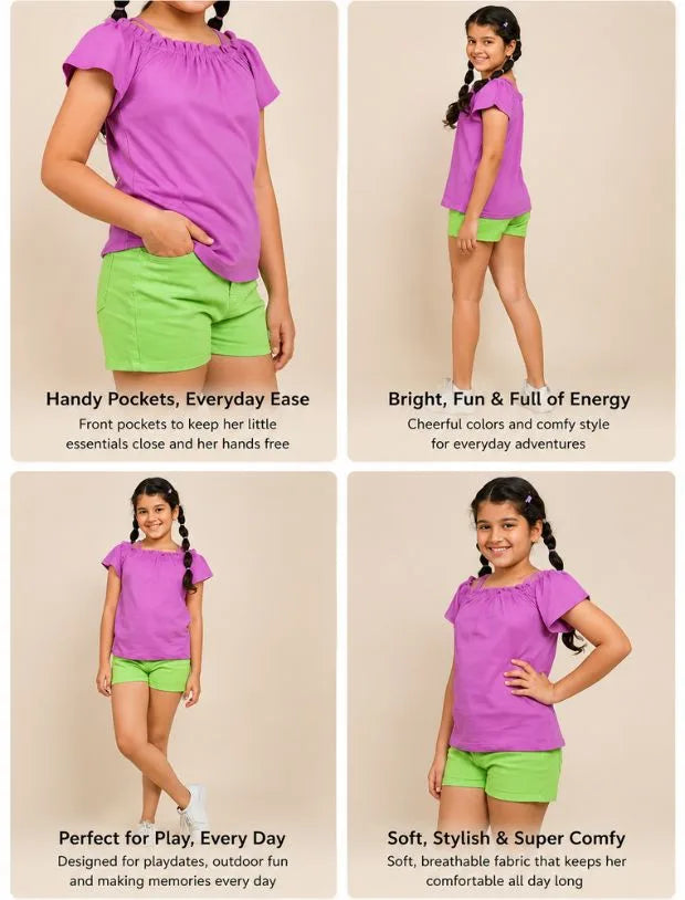 Denim Shorts Lime Green -Tweeny Mini