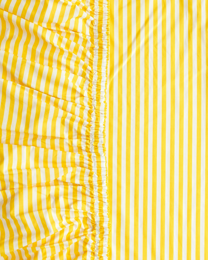 Limoncello Stripe Organic Cotton Fitted Sheet (US)