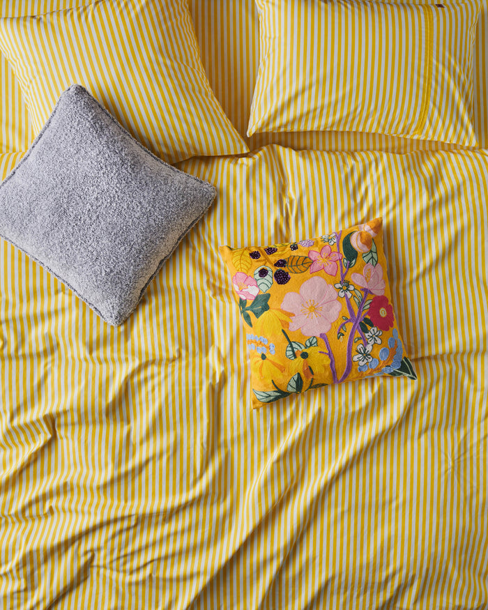 Limoncello Stripe Organic Cotton Fitted Sheet (US)