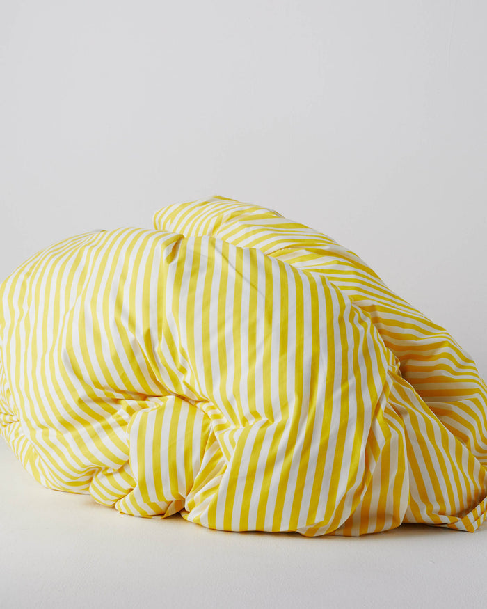 Limoncello Stripe Organic Cotton Quilt Cover (US)