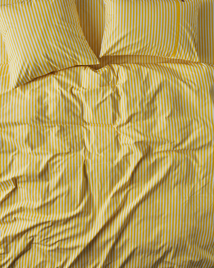 Limoncello Stripe Organic Cotton Quilt Cover (US)